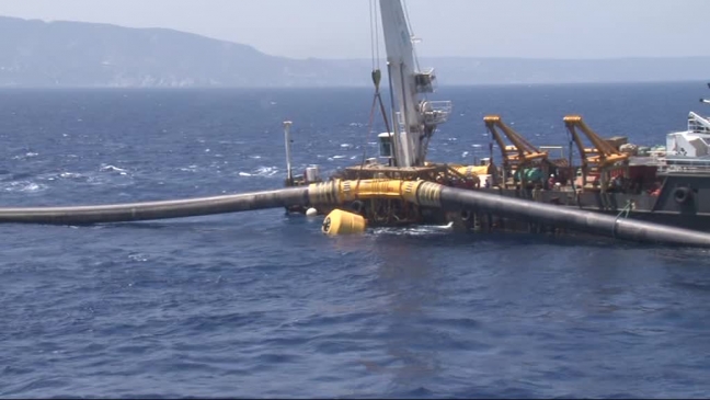 Η εγκατάσταση του υποθαλάσσιου αγωγού έχει ολοκληρωθεί. Το έργο από τεχνολογικής πλευράς θεωρείται παγκόσμια πρωτοτυπία.